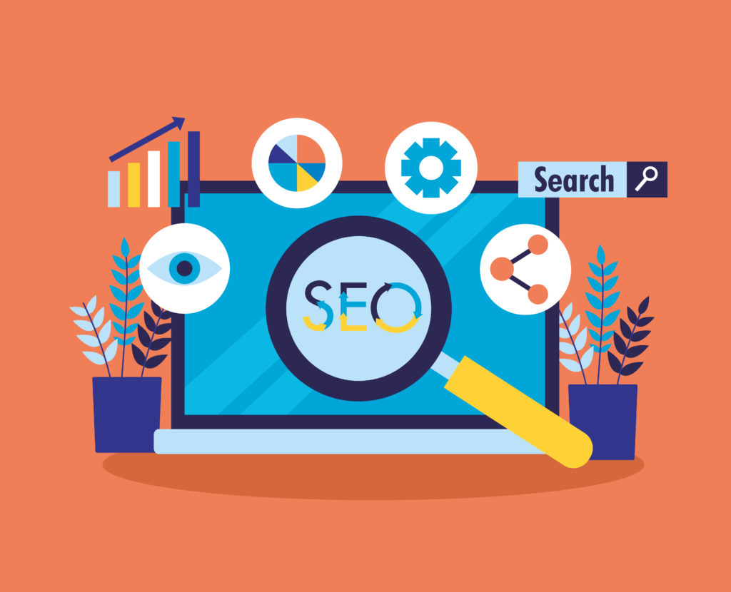 mobile analysis marketing diagram search engine optimization vector illustration